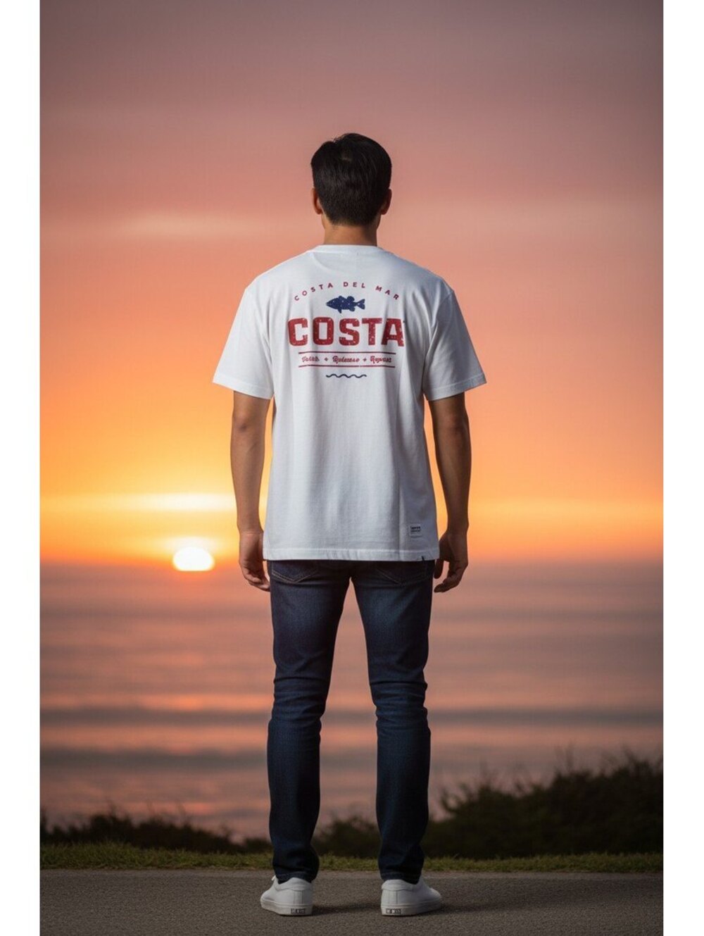 Costa White Short Sleeve Crew Neck T-Shirt XXL Logo Print